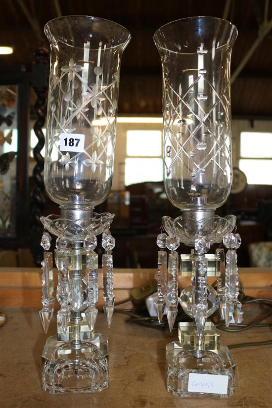 Pair crystal lamps